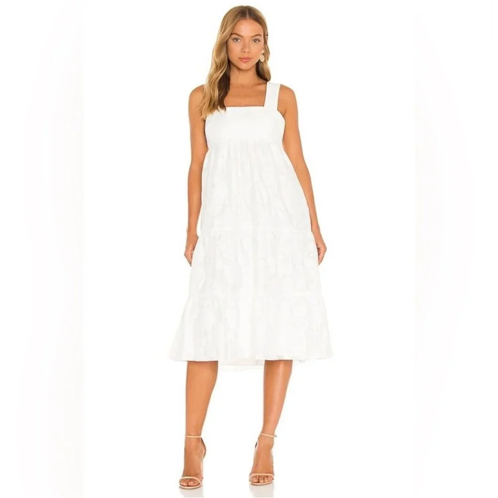 Amanda Uprichard Mitzi Floral Jacquard Dress - White S - Picture 1 of 12
